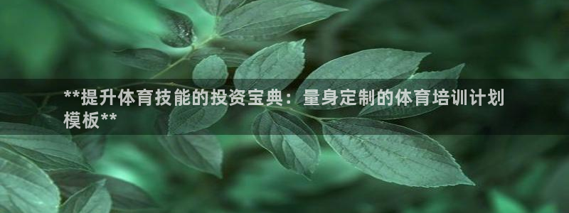 尊龙登录地址：**提升体育技能的投资宝典：量身定制的