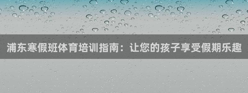 尊龙官方网站首页：浦东寒假班体育培训指南：让您的孩子